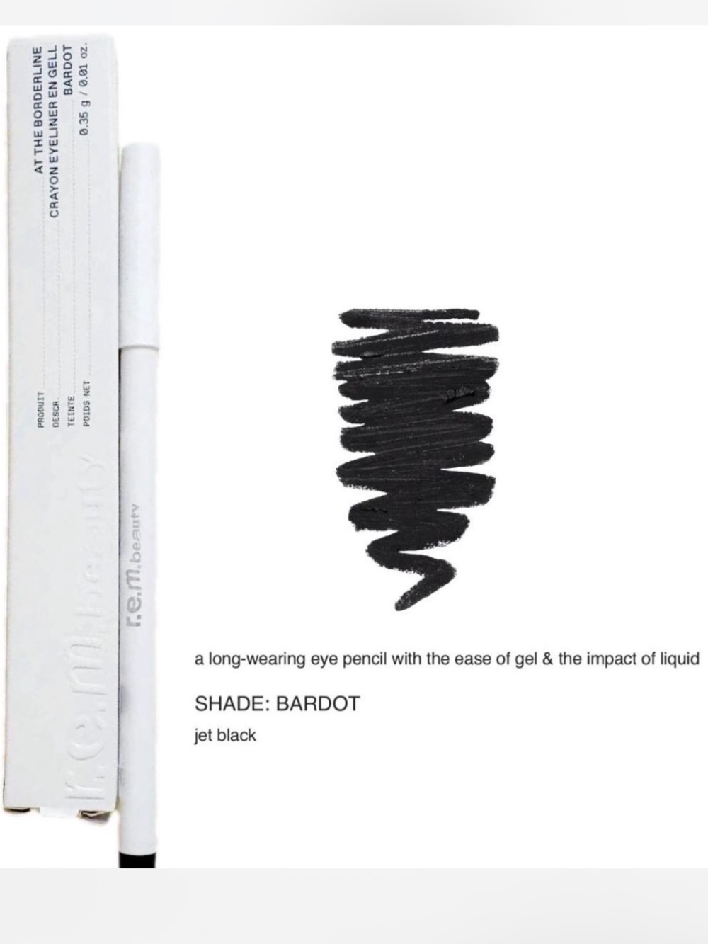 r.e.m. beauty Long-Wearing Eye Pencil in Bardot (Jet Black)